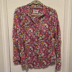 Anthropologie Holding Horses Pink Floral Long-Sleeve Top